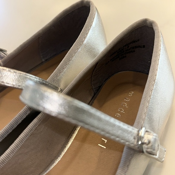Metallic Silver Mary Jane Flats - Picture 5 of 7